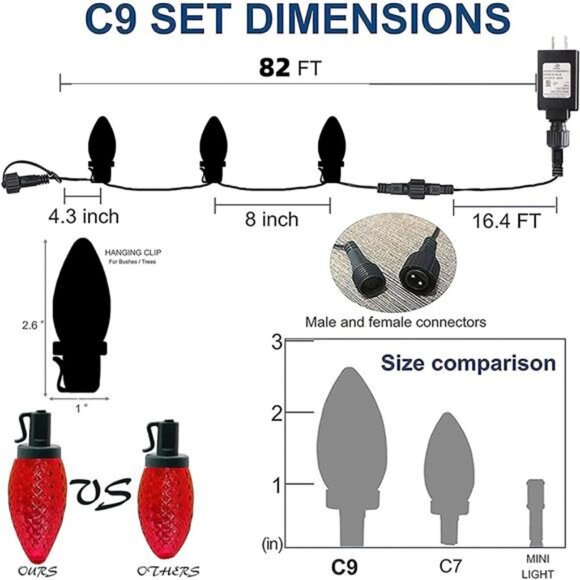 100 LED 66FT Waterproof Connectable Green Wire Fairy Lights Christmas Lights - Picture 2 of 7